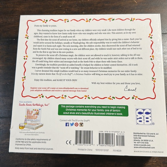 The Elf on the Shelf - A Christmas Tradition! Boy Elf - Like new in box! - Picture 2 of 12